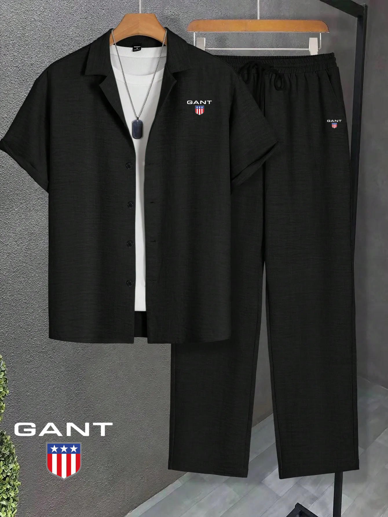 GANT® Herr Casual Sommarset – Skjorta & Byxor