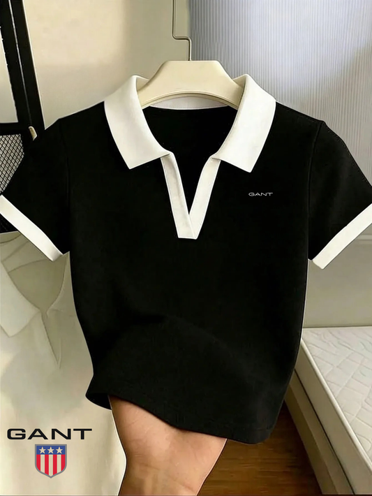 GANT Dam Kontrastkrage Polo T-Shirt