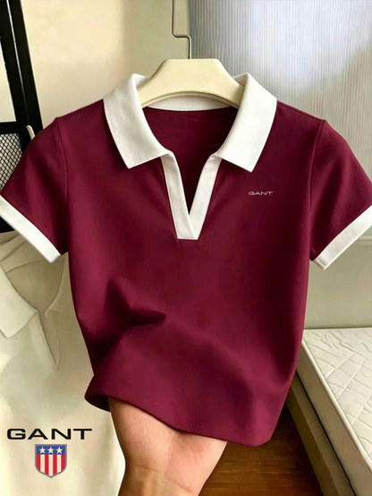 GANT Dam Kontrastkrage Polo T-Shirt