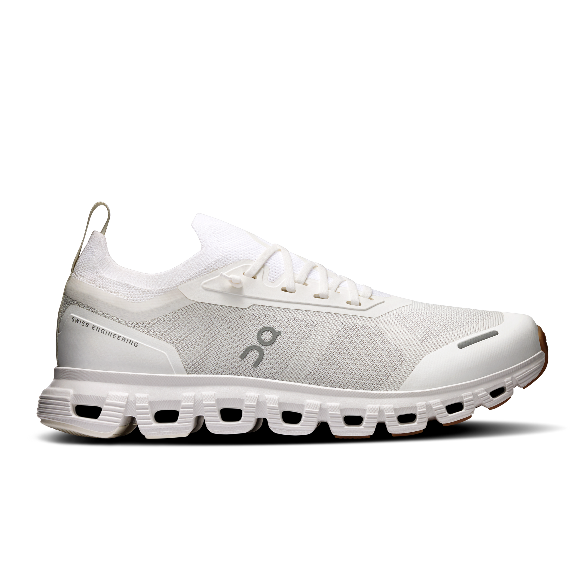 On Cloud sneaker in White / Undyed colorway, side view