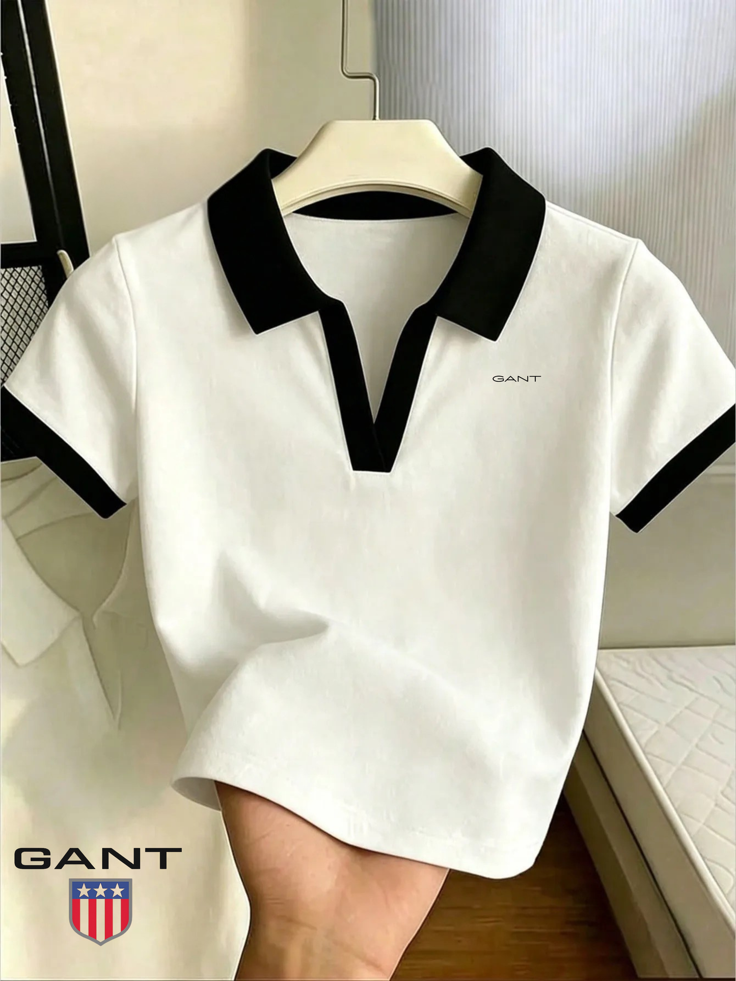 GANT Dam Kontrastkrage Polo T-Shirt
