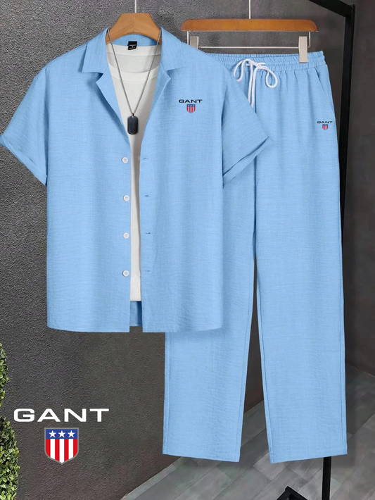GANT® Herr Casual Sommarset – Skjorta & Byxor